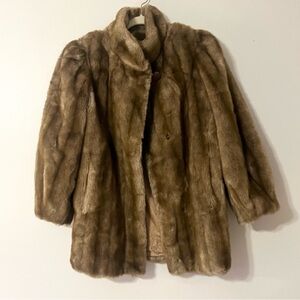 Tissavel France Faux Fur Coat Women’s Size Small Medium - No Size Tag Made USA
